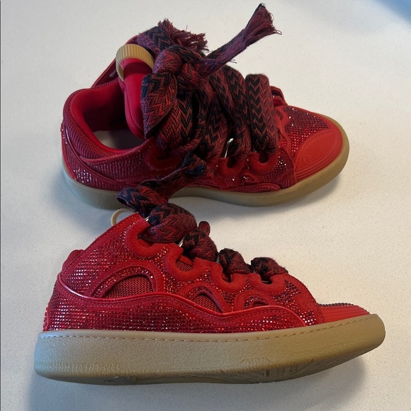 Lanvin Curb Rhinestone Sneakers Red - Picture 8 of 15